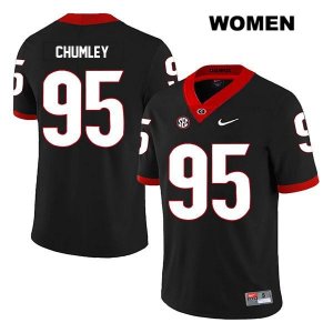 Women's Georgia Bulldogs NCAA #95 Noah Chumley Nike Stitched Black Legend Authentic College Football Jersey IIC1154AY